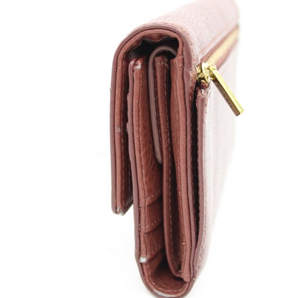 Fossil Brown Pebbled Leather;  Faux Tortoise Shell Full Size Large Wallet Clutch - Picture 5 of 9